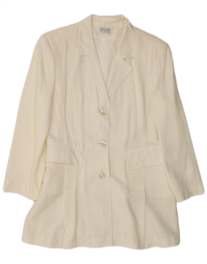 Giacca blazer a 3 bottoni lunga da donna Viventy EU 40 medio bianco sporco