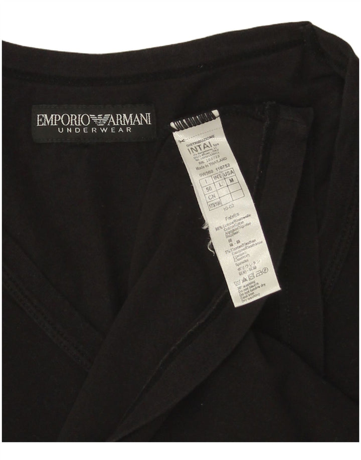 T-shirt da uomo Emporio Armani Top in cotone nero medio