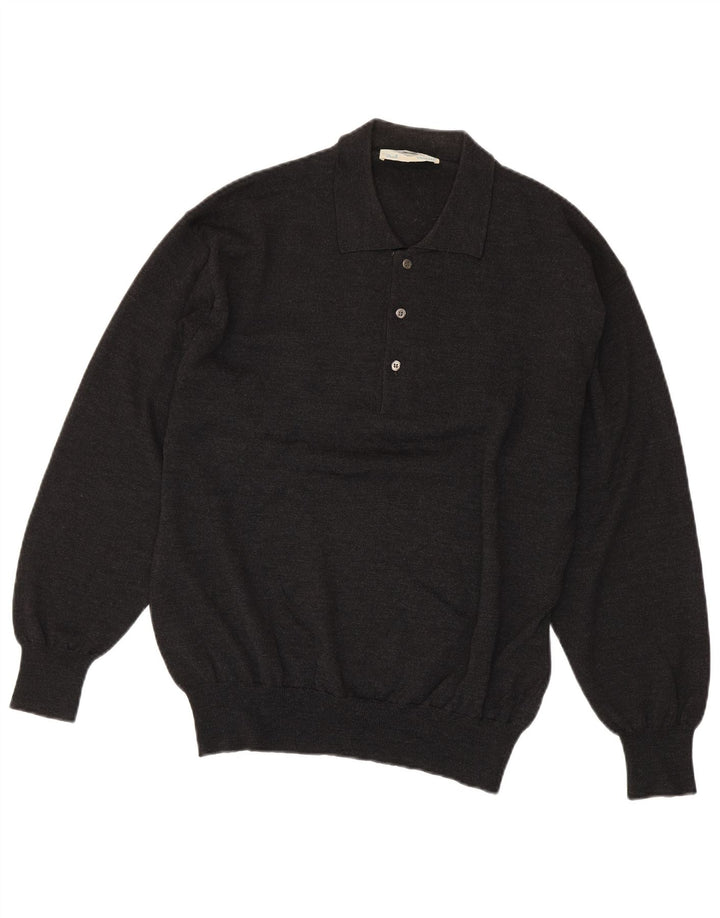 Maglione vintage da uomo con collo alto IT 54 XL Grigio