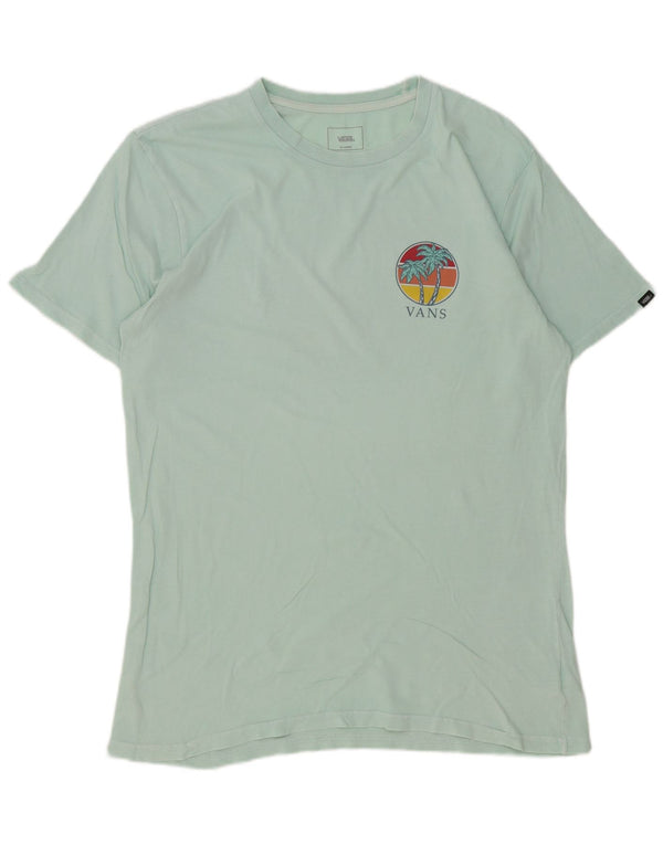 T-shirt grafica da uomo Vans Top XL in cotone turchese
