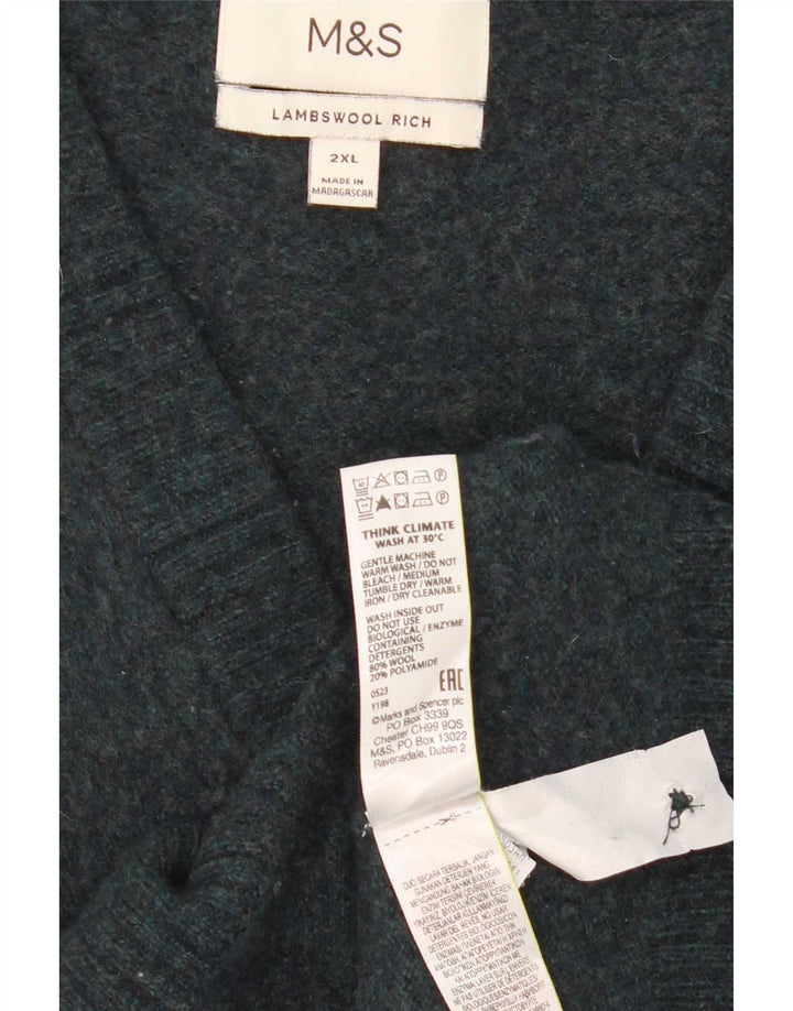 Maglione cardigan da uomo Marks & Spencer 2XL lana blu