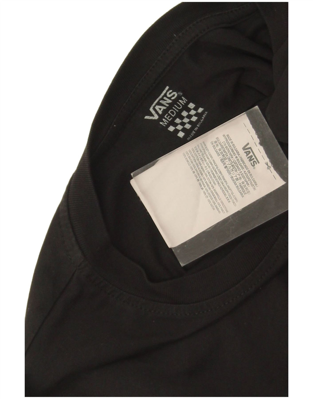 Top corto con grafica da donna Vans manica lunga UK 14 cotone nero medio