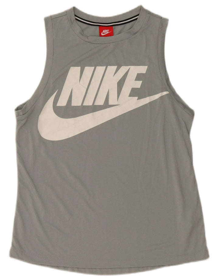 Canotta grafica Nike da uomo, piccola, in poliestere grigio
