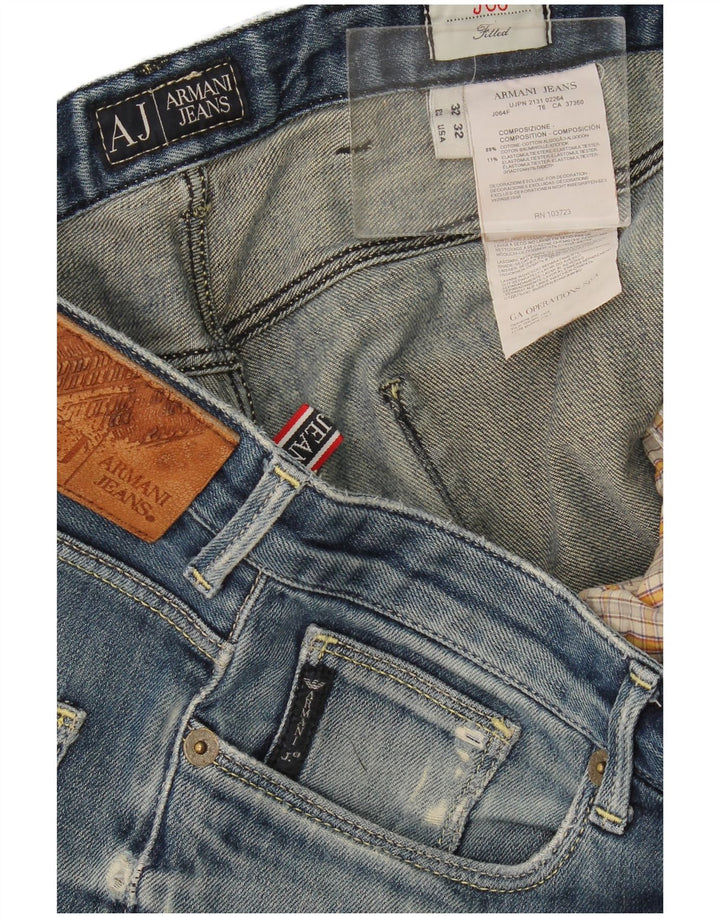 Jeans slim effetto consumato aderenti da donna Armani W32 L32 cotone blu