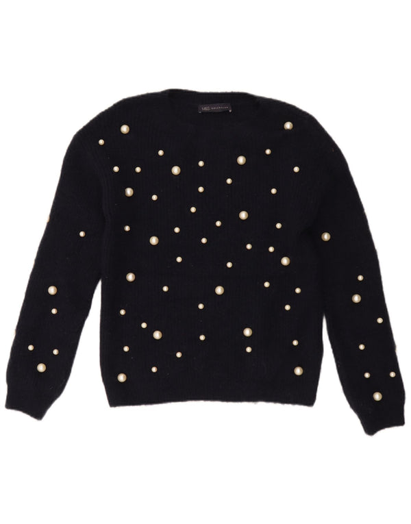 Maglione maglione con scollo a barca da donna Marks & Spencer UK 8 piccolo blu navy