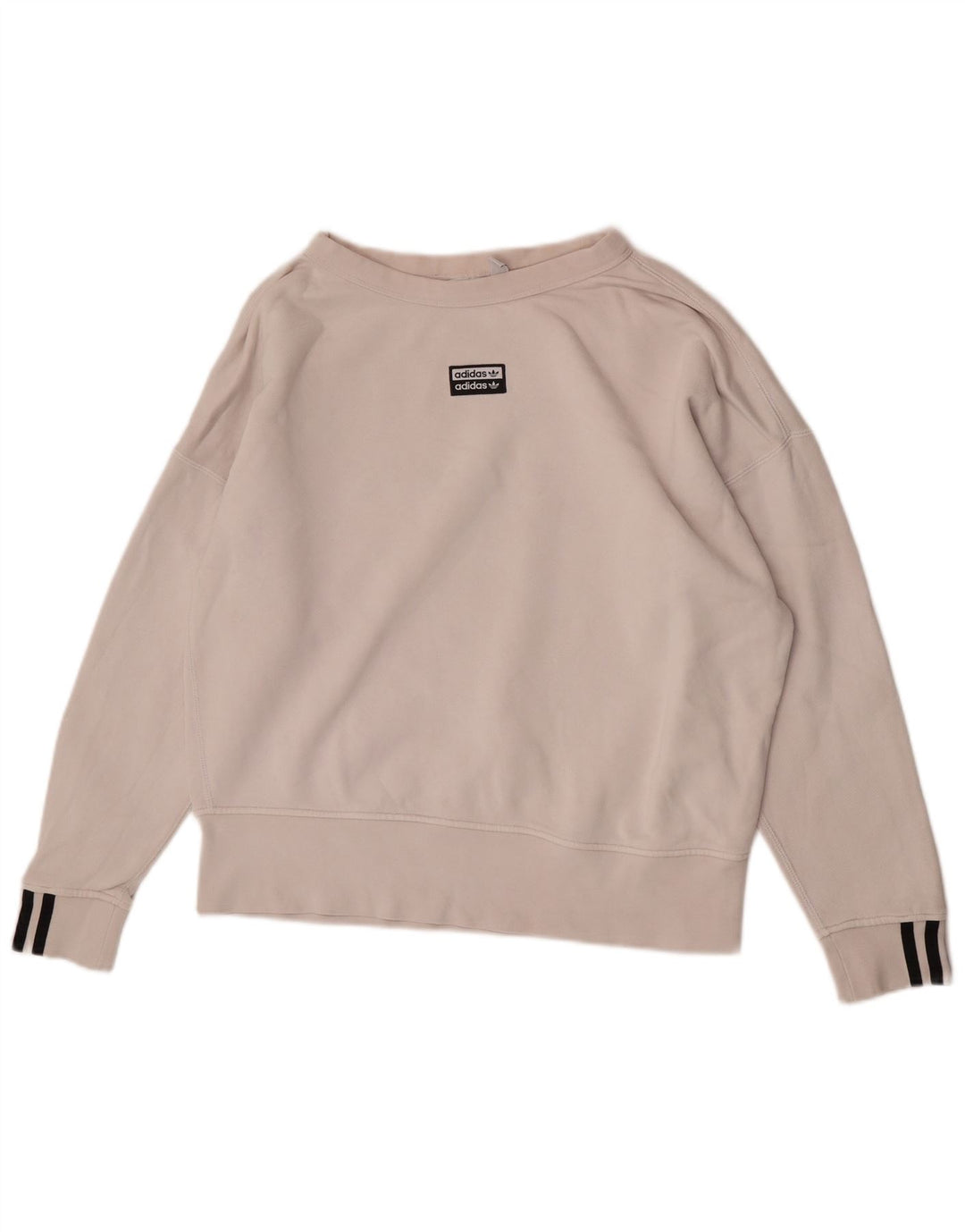 Felpa oversize da donna Adidas UK 10 piccola in cotone bianco