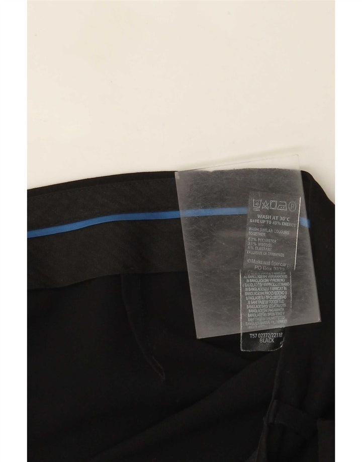 Pantaloni da abito bootcut da donna Marks & Spencer UK 14 Large W34 L28 Nero