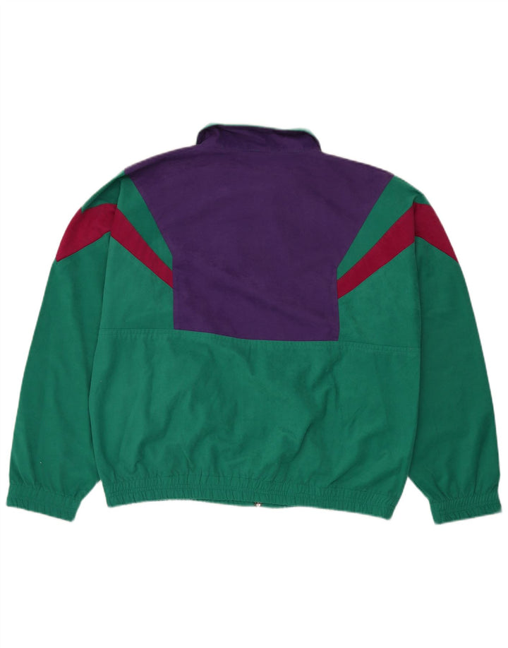 Tuta intera da donna vintage UK 14 Poliestere color block verde medio