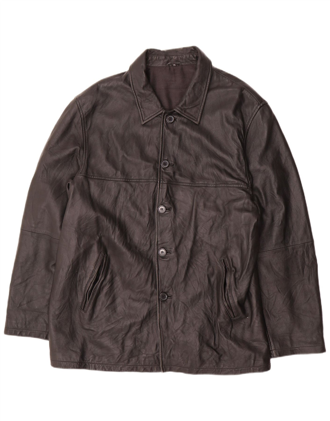 Giacca in pelle da uomo VINTAGE UK 42 XL in pelle nera