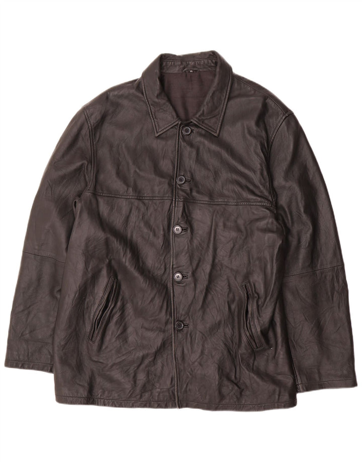 Giacca in pelle da uomo VINTAGE UK 42 XL in pelle nera