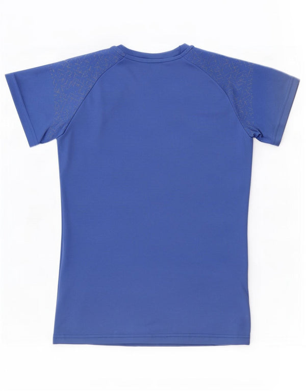 Maglietta da donna Asics Top UK 10 Small Blu geometrica in poliestere