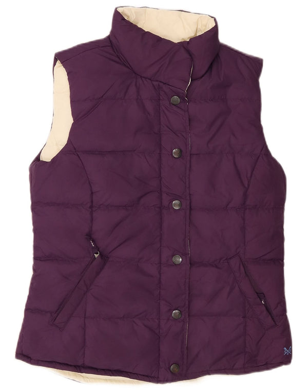 Crew Clothing Gilet imbottito reversibile da donna UK 10 Small Purple Colourblock