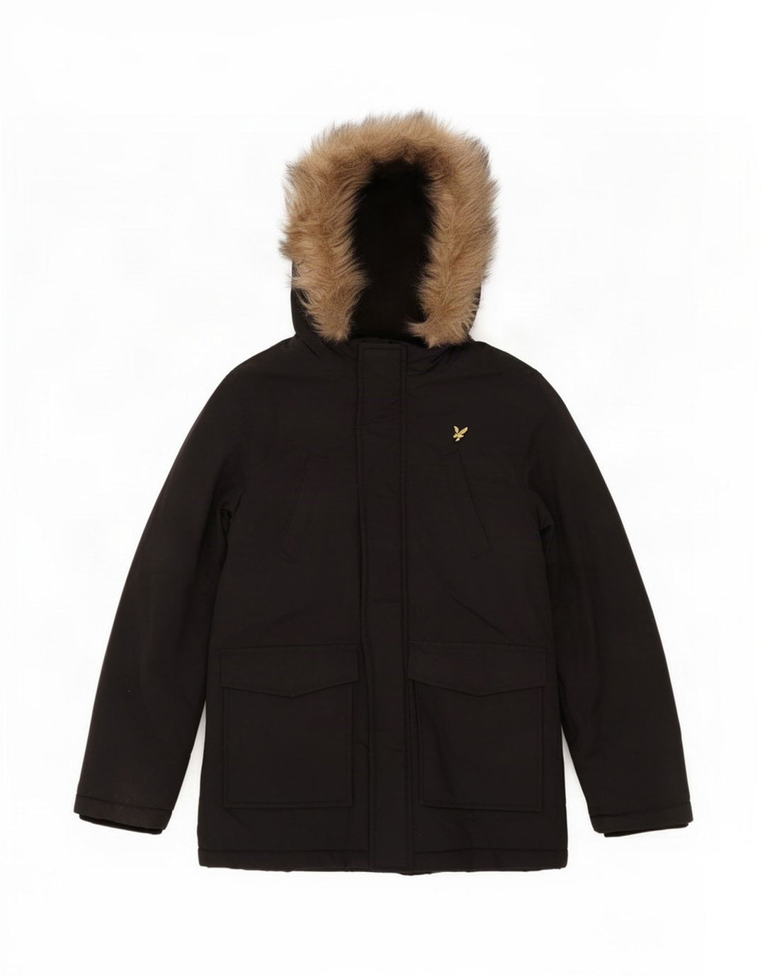 Parka con cappuccio Lyle & Scott per ragazzi 7-8 anni in nylon nero
