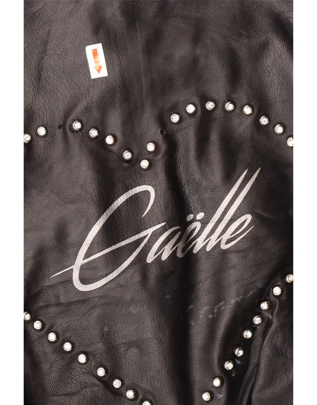 Giacca in pelle corta grafica da donna GAELLE UK 6 XS Nera