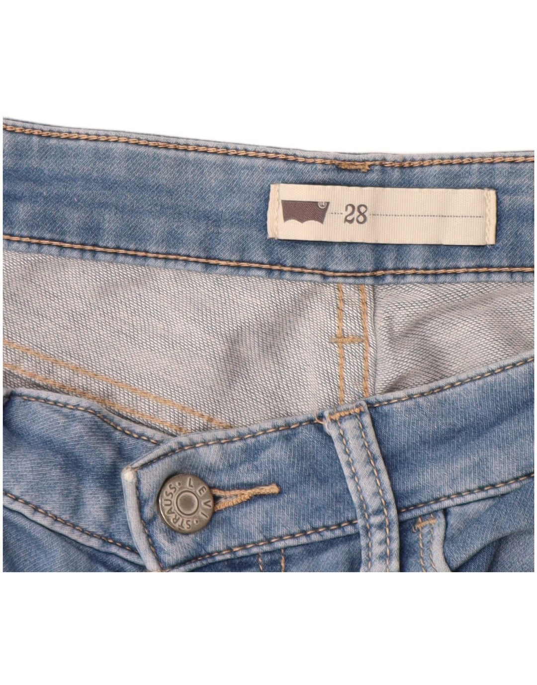 Pantaloncini di jeans Bermuda da donna Levi's W28 Blu medio