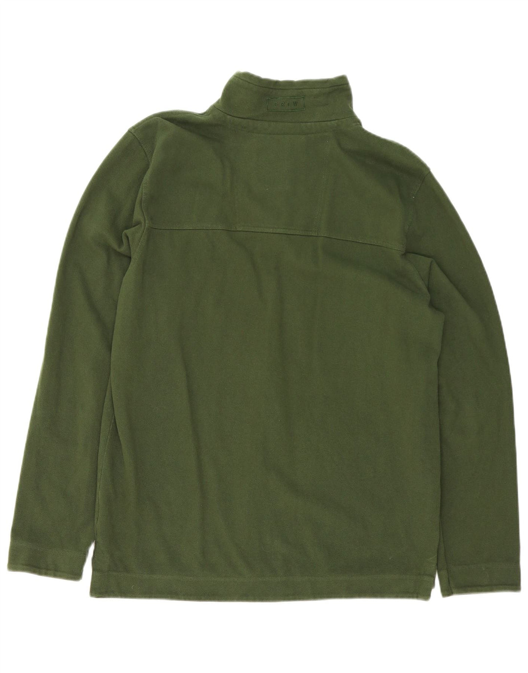 Crew Clothing Felpa con collo con zip da uomo Maglione in cotone verde medio