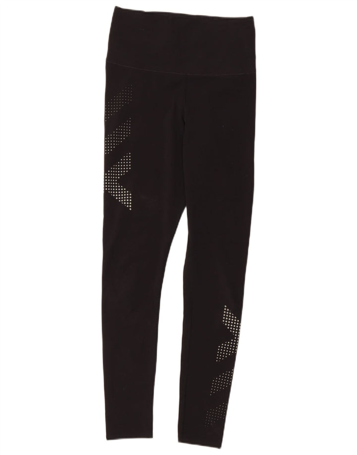 Leggings grafici Reebok da donna UK 10 piccoli neri
