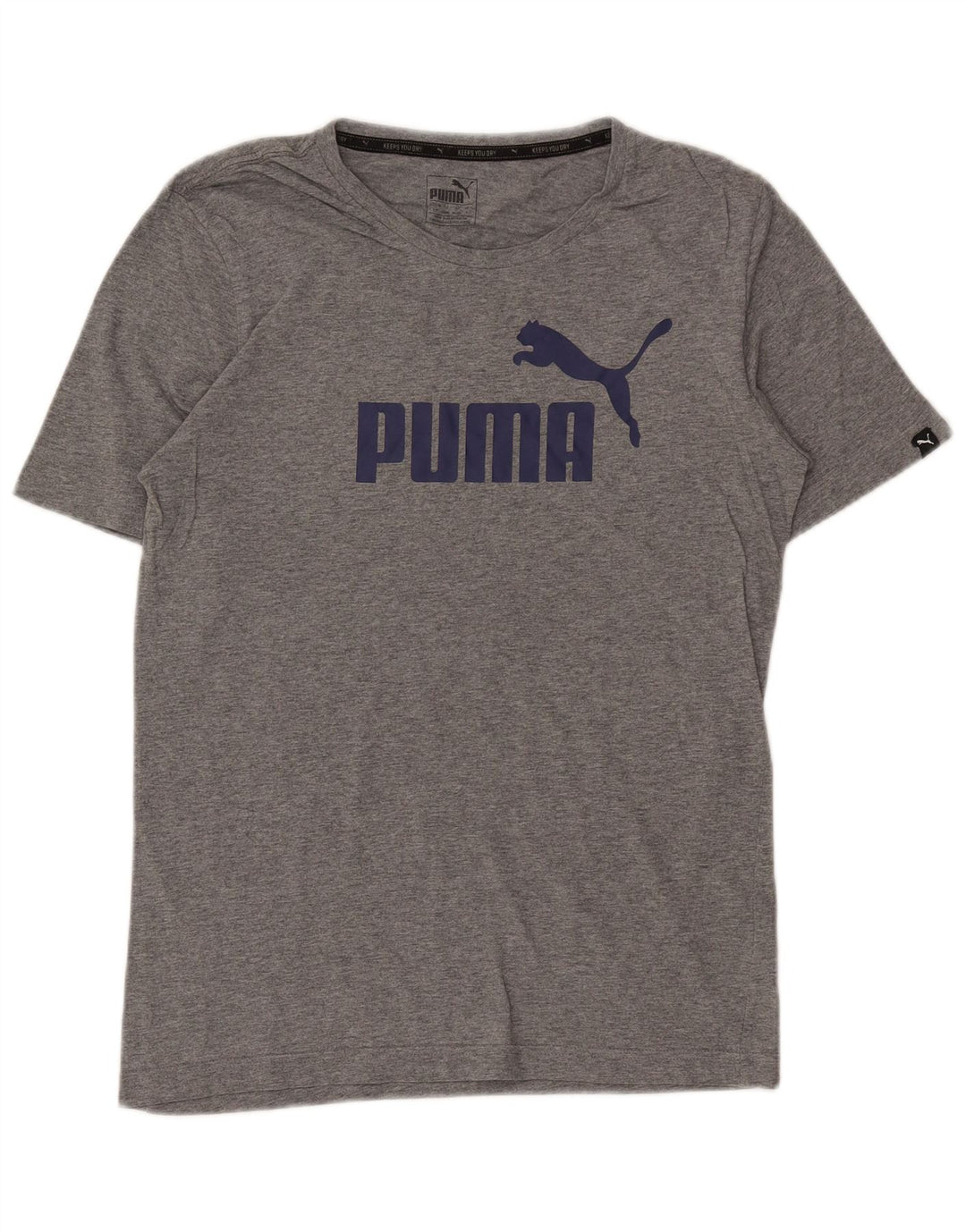 Puma T-shirt grafica da uomo Top Small in cotone chiazzato grigio