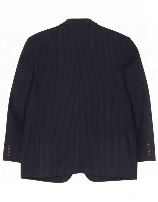 Giacca blazer a 2 bottoni da uomo Marks & Spencer UK 44 XL gessato blu navy