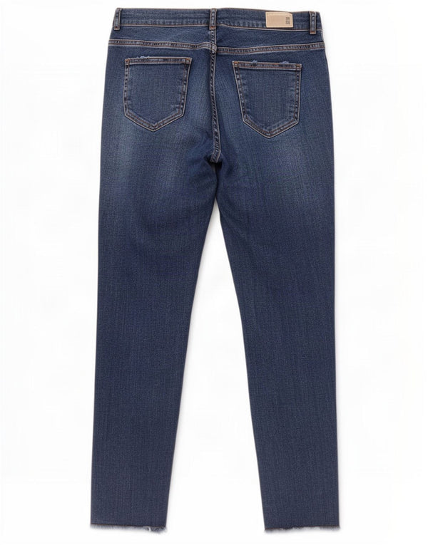 Jeans skinny corti Z1975 da donna Zara EU 38 piccoli W28 L26 blu maculato
