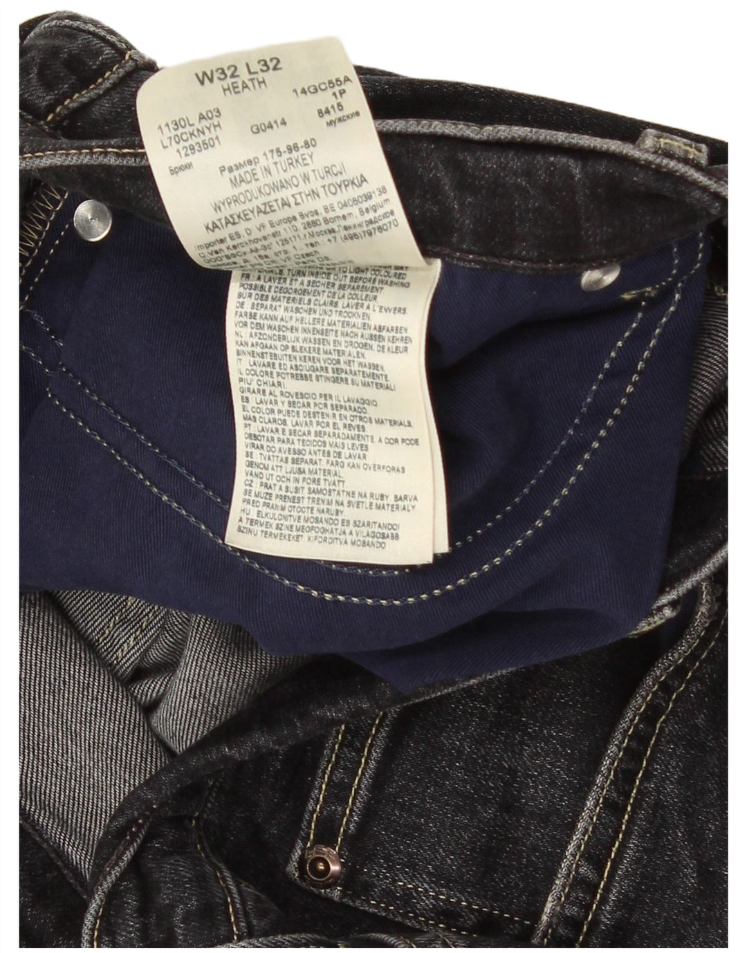 Jeans Lee Heath Slim da uomo W32 L32 cotone nero