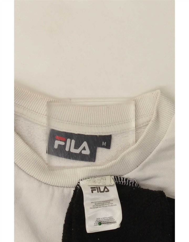 Fila Felpa con grafica da donna Maglione UK 14 Cotone color block bianco medio