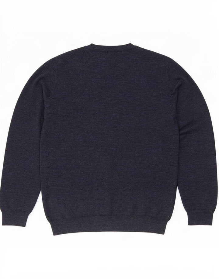 Maglione maglione girocollo da uomo M&Co XL in cotone blu navy