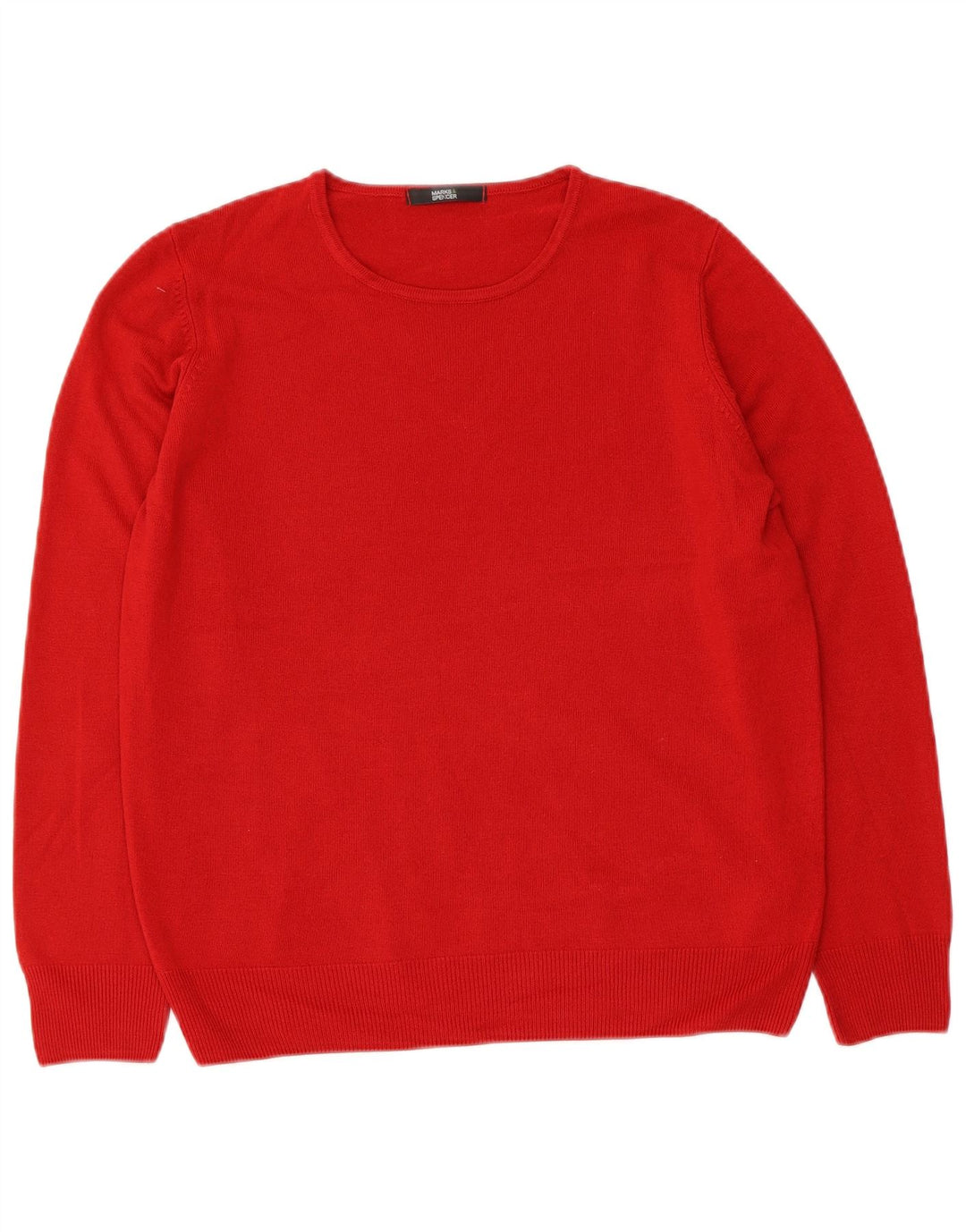 Maglione maglione girocollo da donna Marks & Spencer UK 14 Acrilico rosso medio