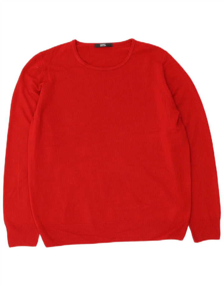 Maglione maglione girocollo da donna Marks & Spencer UK 14 Acrilico rosso medio