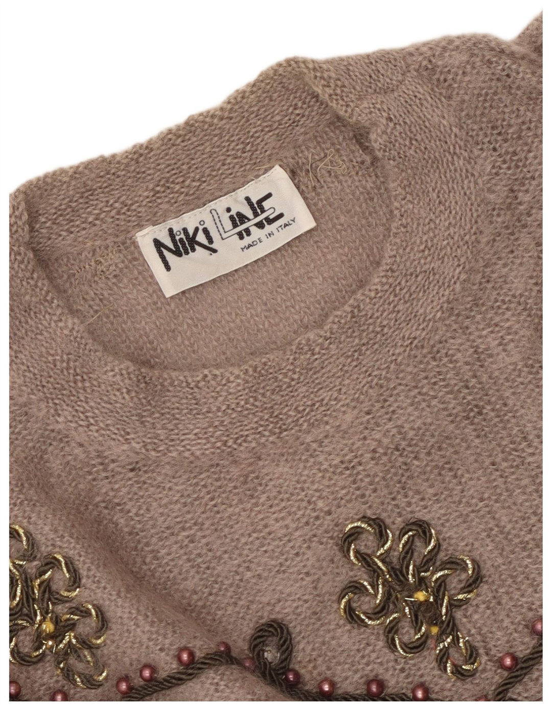 Maglione maglione girocollo da donna Niki Line UK 16 grande grigio