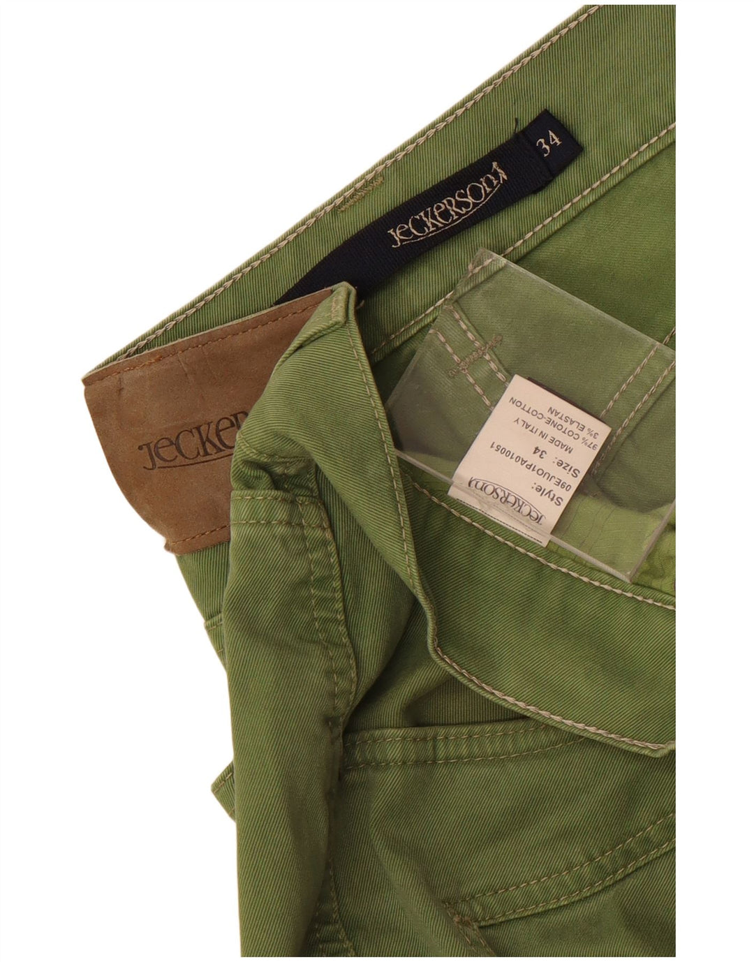 Jeans slim da uomo Jeckerson W34 L34 cotone verde