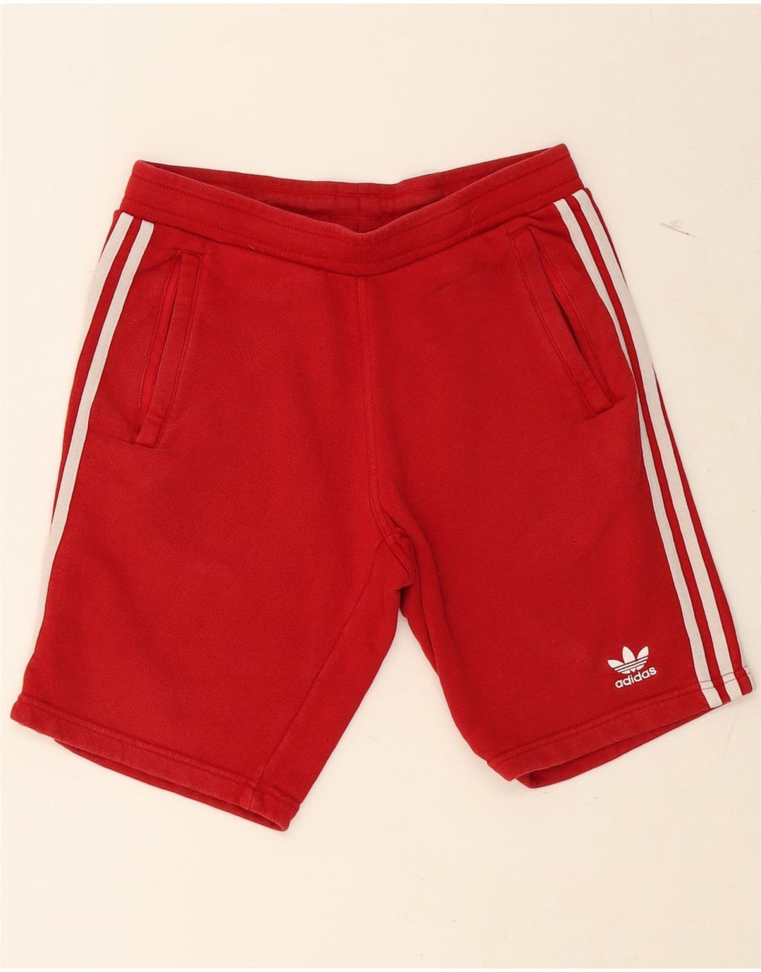 ADIDAS Mens Sport Shorts Small Red Cotton Vintage Adidas and Second-Hand Adidas from Messina Hembry 
