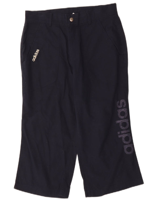 Pantaloni Capri grafici da uomo Adidas Small W30 L20 cotone blu navy