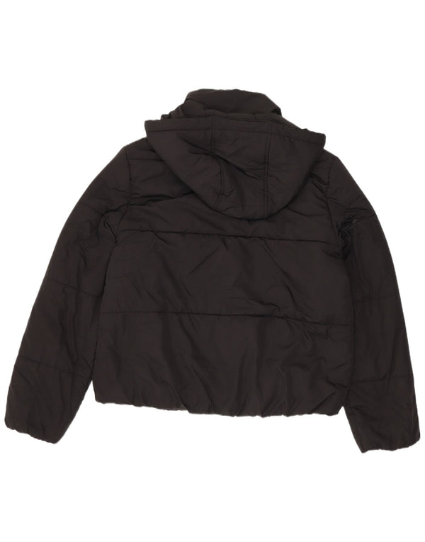 Giacca imbottita con cappuccio da donna Marks & Spencer UK 12 medio poliestere nero