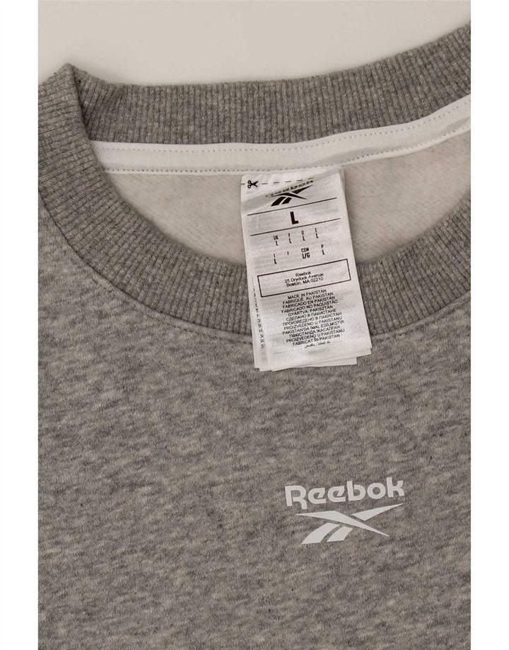 Felpa da donna Reebok Jumper UK 16 Large Grey Cotton