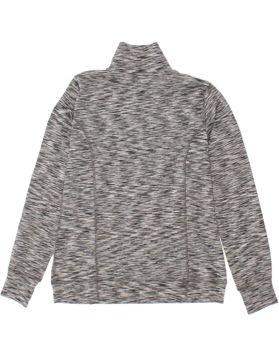 J. CREW Womens Zip Neck Sweatshirt Jumper UK 12 Medium Grey Polyester Vintage J. Crew and Second-Hand J. Crew from Messina Hembry 