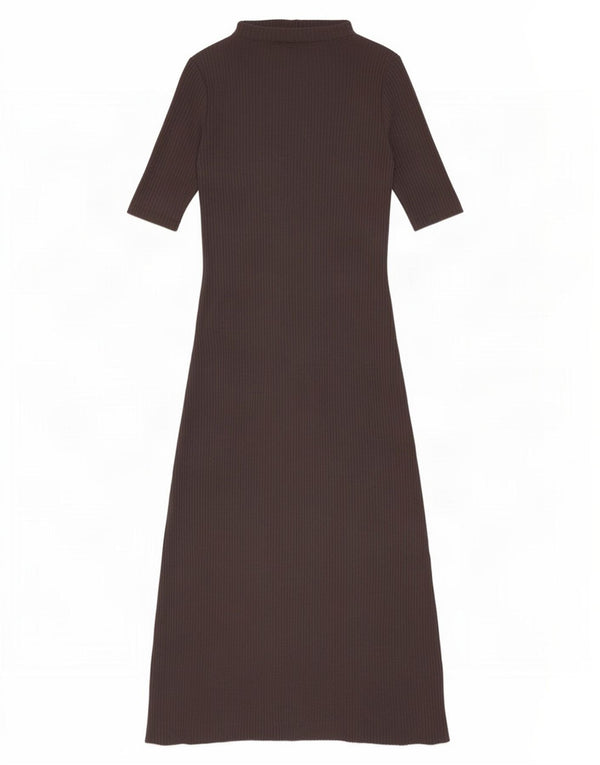 Abito maglione a maniche corte da donna Zara UK 8 piccolo in cotone grigio