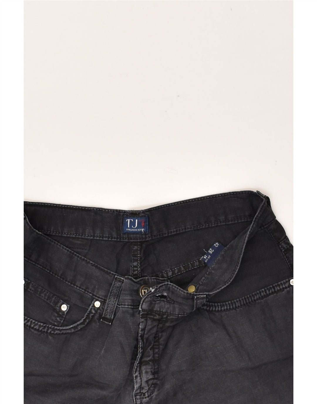 TRUSSARDI Womens Straight Jeans W26 L26 Black Cotton | Vintage Trussardi | Thrift | Second-Hand Trussardi | Used Clothing | Messina Hembry 