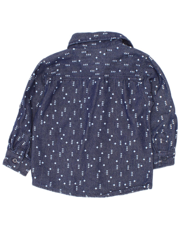 Camicia Dkny per neonato 12-18 mesi in cotone maculato blu navy