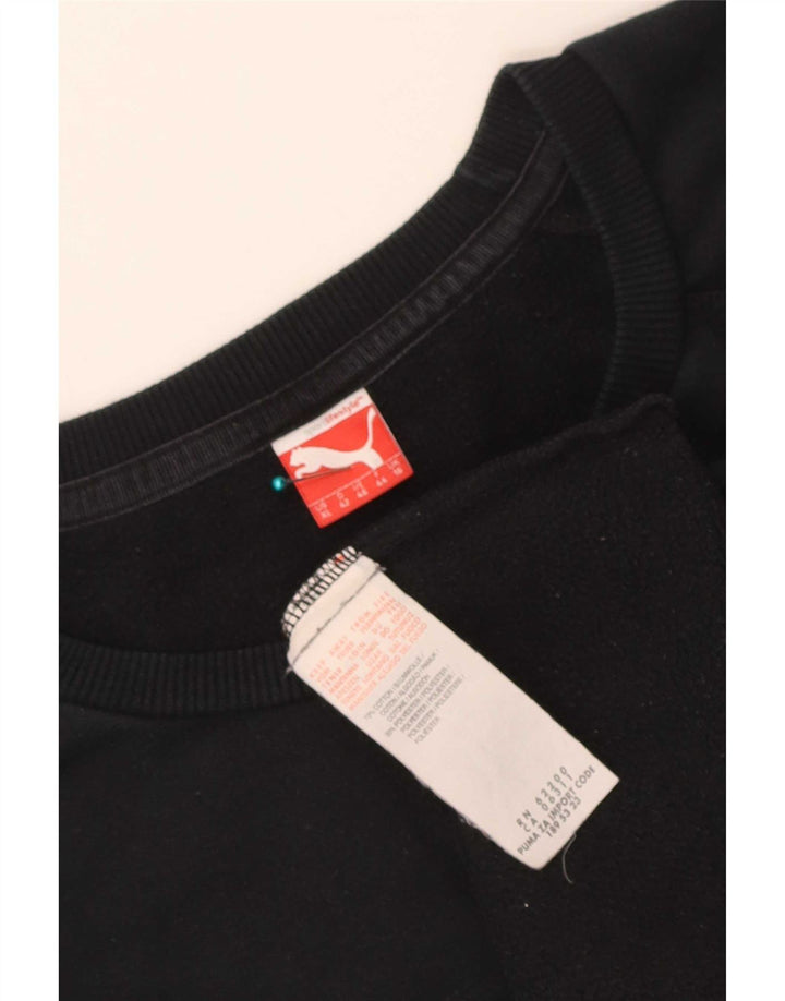 Felpa grafica da donna Puma Jumper UK 16 Large Black Cotton