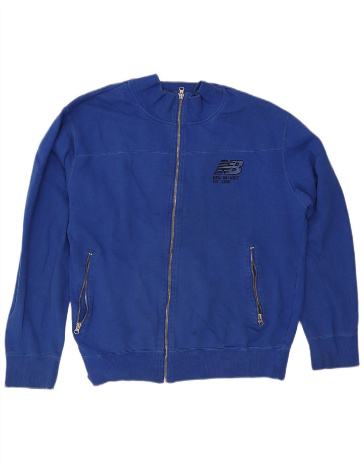 Giacca da ginnastica da uomo New Balance in cotone blu medio