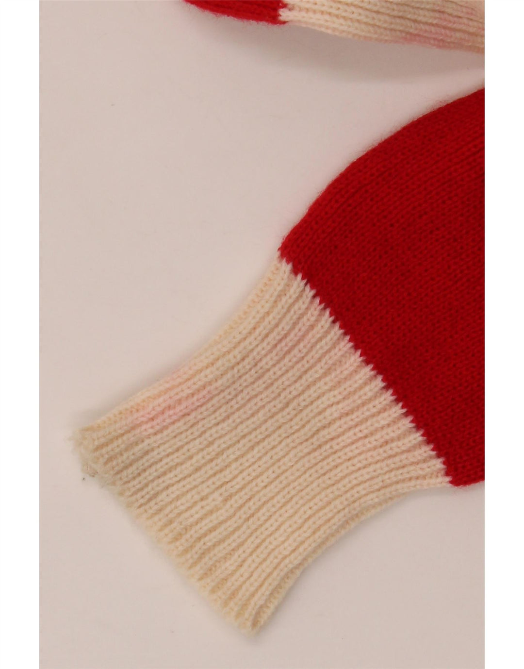 Maglione da donna con collo alto VINTAGE IT 48 XL Acrilico color block rosso