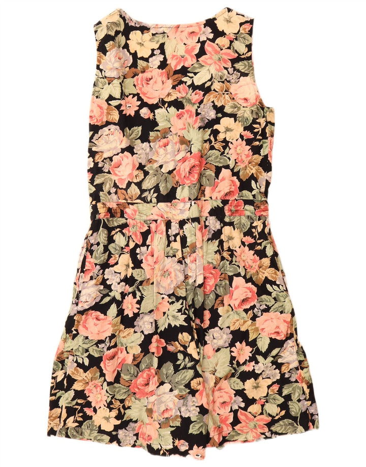 Tutina corta da donna vintage senza maniche IT 42 medio nero floreale