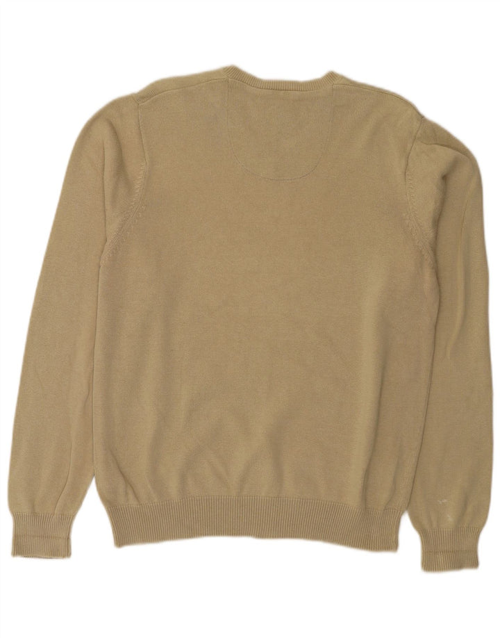 Maglione da uomo con scollo a V blu Harbour Marks & Spencer in cotone beige medio