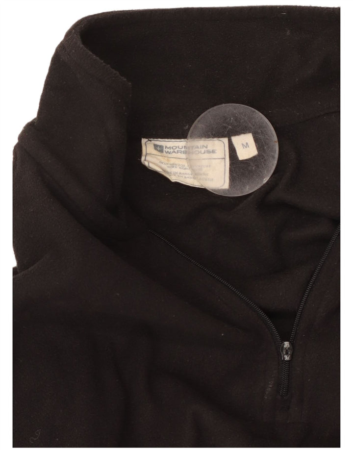 MOUNTAIN WAREHOUSE Mens Zip Neck Fleece Jumper Medium Black
