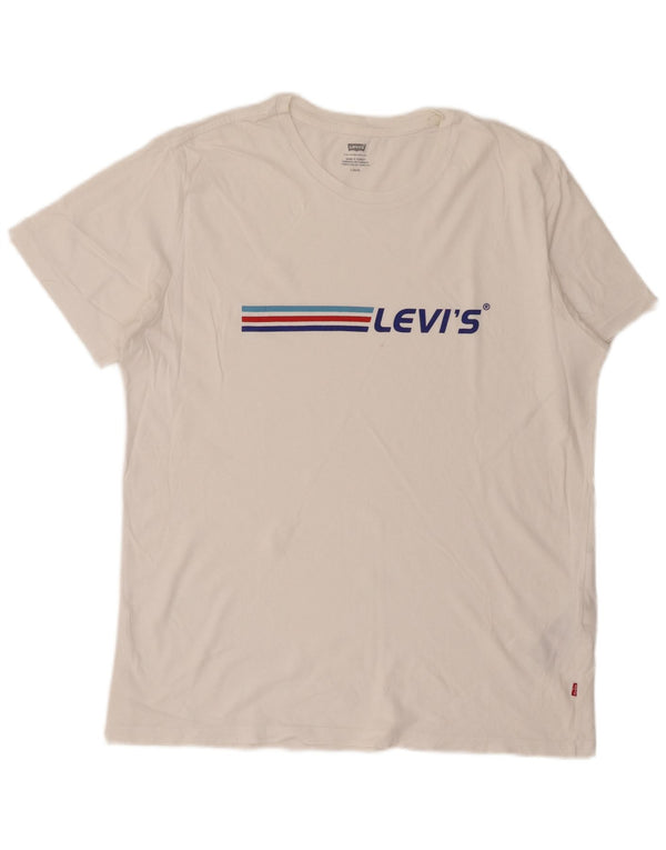 T-shirt grafica da uomo Levi's Top in cotone a righe bianche grandi