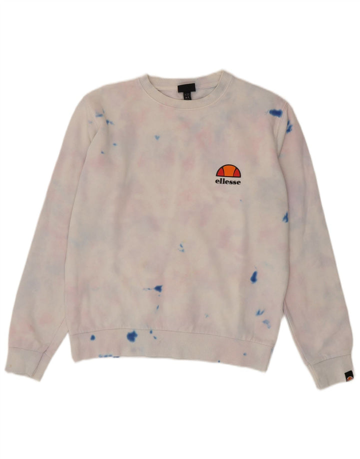 Ellesse, felpa oversize da donna, maglione, UK 8, piccolo, multicolore, tie dye