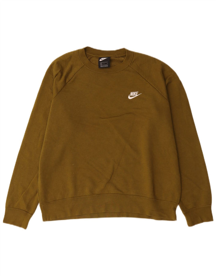 Felpa Nike da uomo, maglione grande, cotone kaki