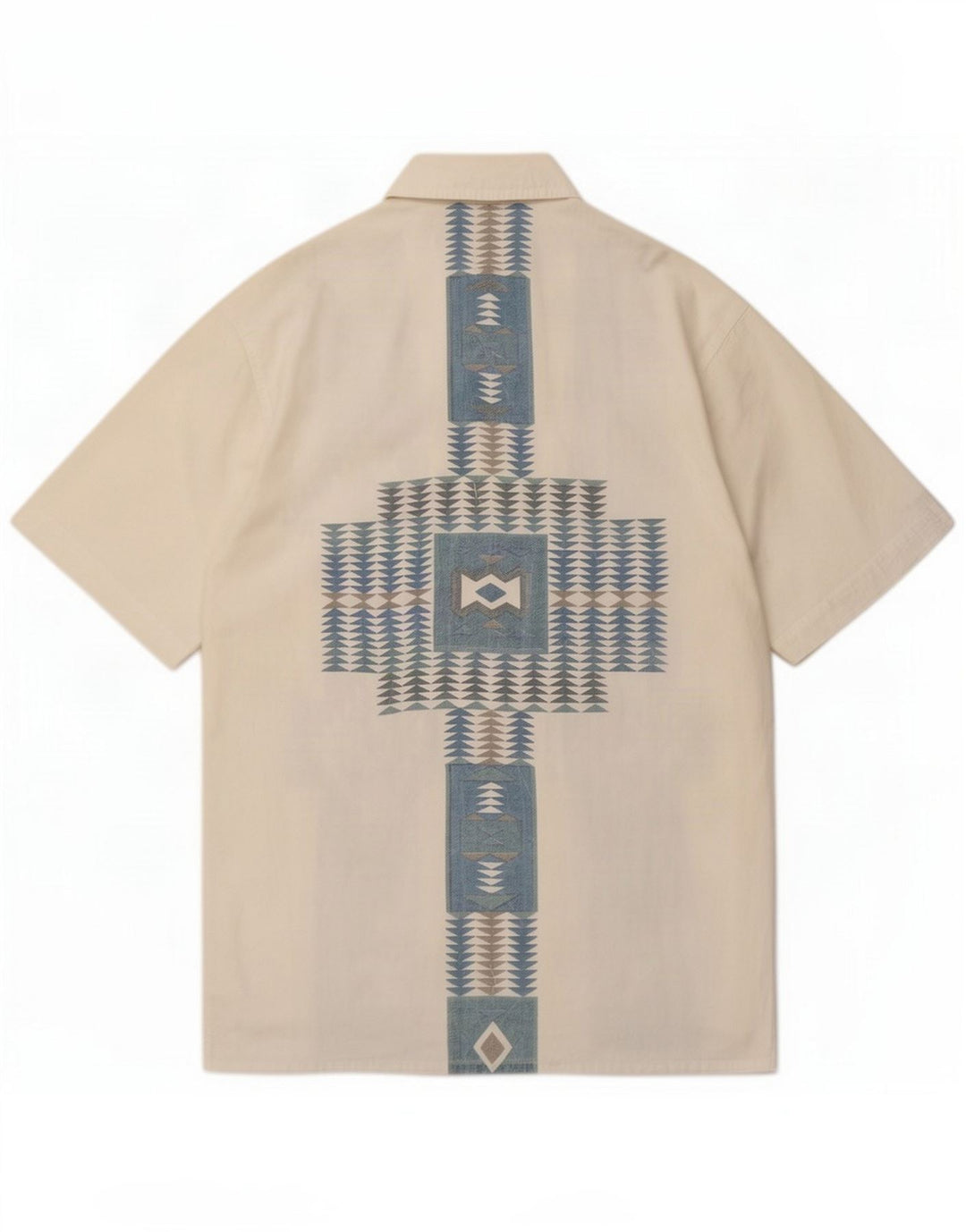 Rocky Camicia a maniche corte da uomo piccola bianca geometrica