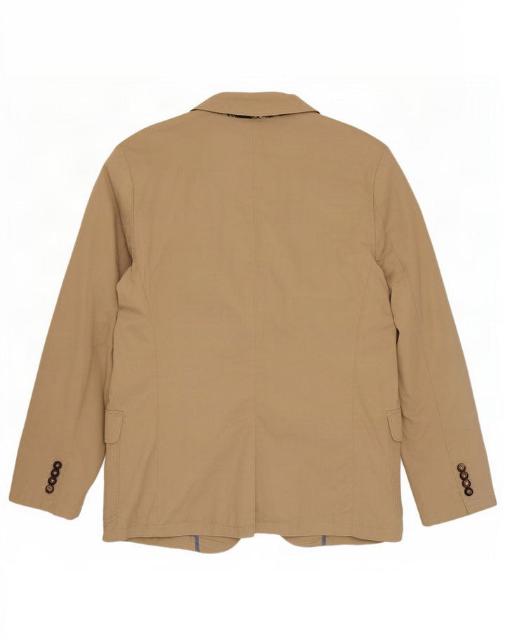Giacca blazer a 2 bottoni da uomo Tommy Hilfiger con finitura tagliata UK 40 Large Beige